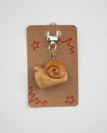 Ceramic Keychains Small Snail Brown