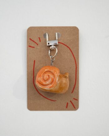 Ceramic Keychains Small Snail Orange