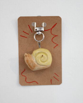 Ceramic Keychains Small Snail Yellow