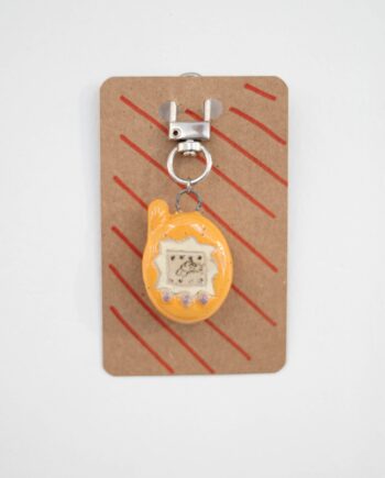 Ceramic Keychains Small Tamagotchi Orange