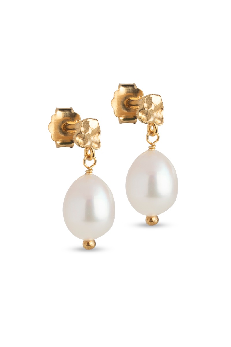 Enamel øreringe Poe Pearl Pearls Guld