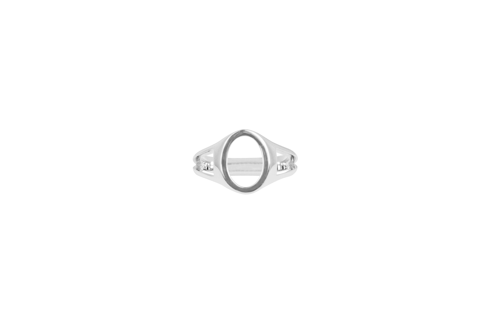 Ix Mini Oval Simple Signet Ring Silver