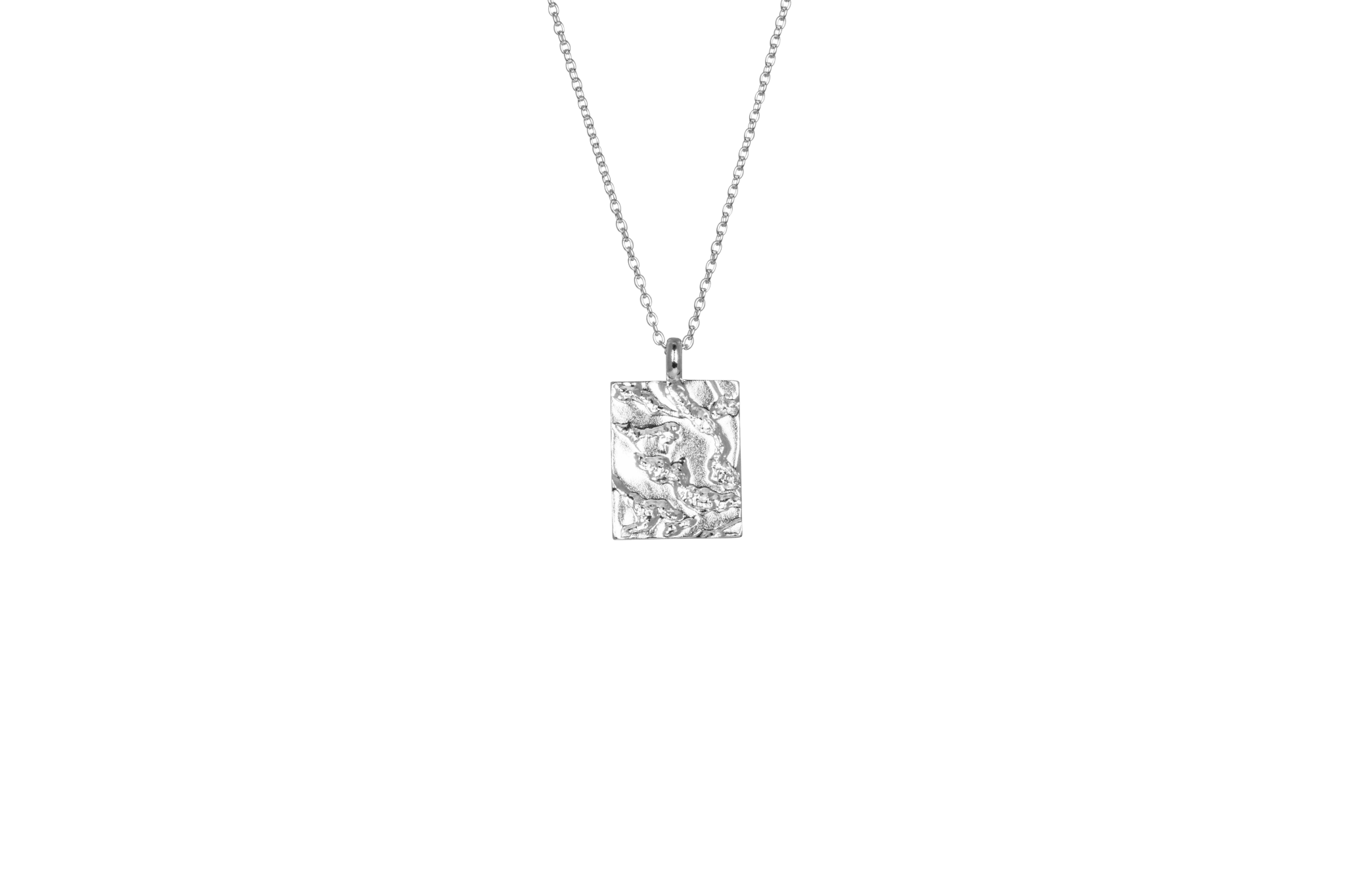 Ix Rustic Square Pendant Silver