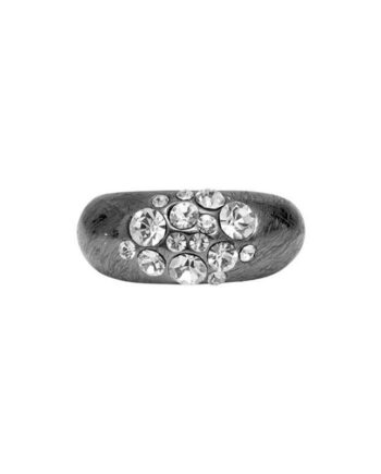 Slim Crystal Hæmatitelagt Ring