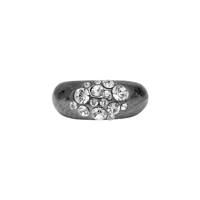 Slim Crystal Hæmatitelagt Ring