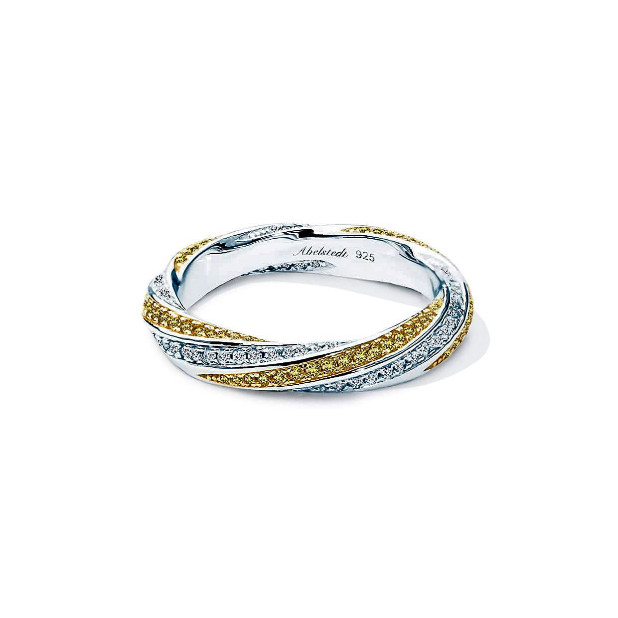 Sahara Snoet Alliancering Ring Med Gule Sten