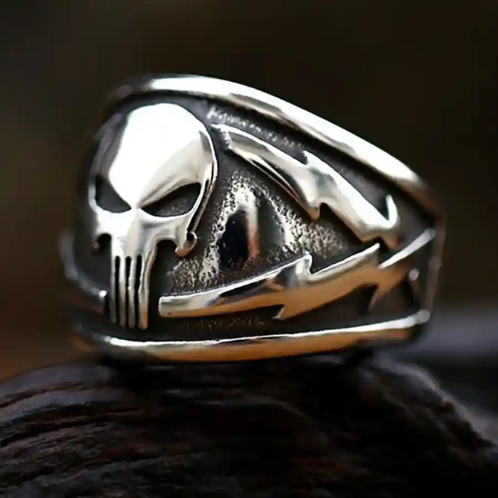 Skull Steel Warrior Ring   Rustfri Stål Herrering