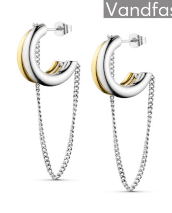 Annebrauner Chunky Mix Chain ørering 18k Guldbelagt