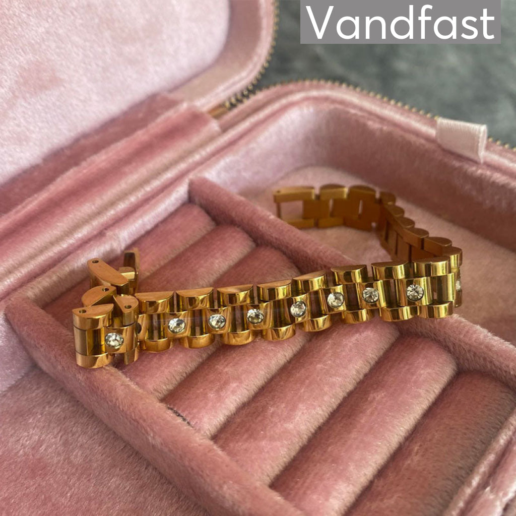 Annebrauner Kleopatra Zirconia Armbånd 18k Guldbelagt 16 Cm