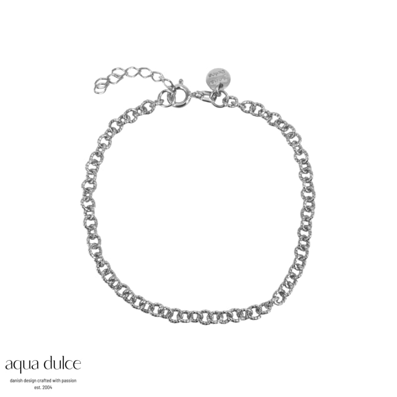 Baloo Anklet  Ankelkæde   Sterling Sølv Med Runde Led Med Linier    22     Cm