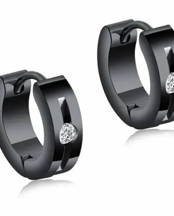 Blackcoatet ørering  Quot Cz Steel Quot  1stk