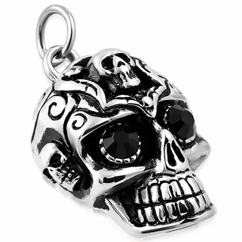Face Of Skull Halssmykke Med Kæde
