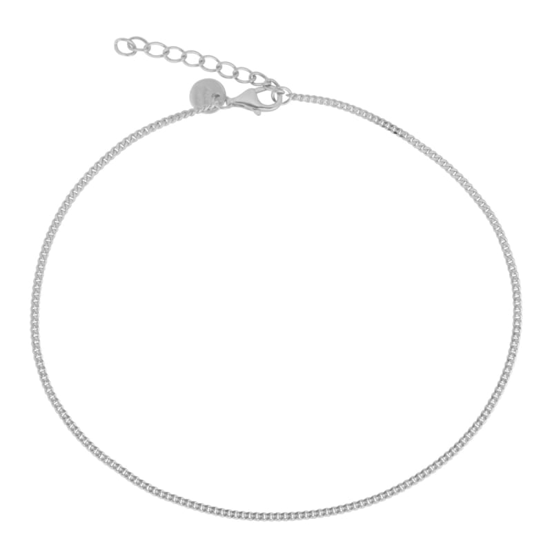 Gina  Ankelkæde Panzer   Sterling Sølv 45    Længde 23   Cm