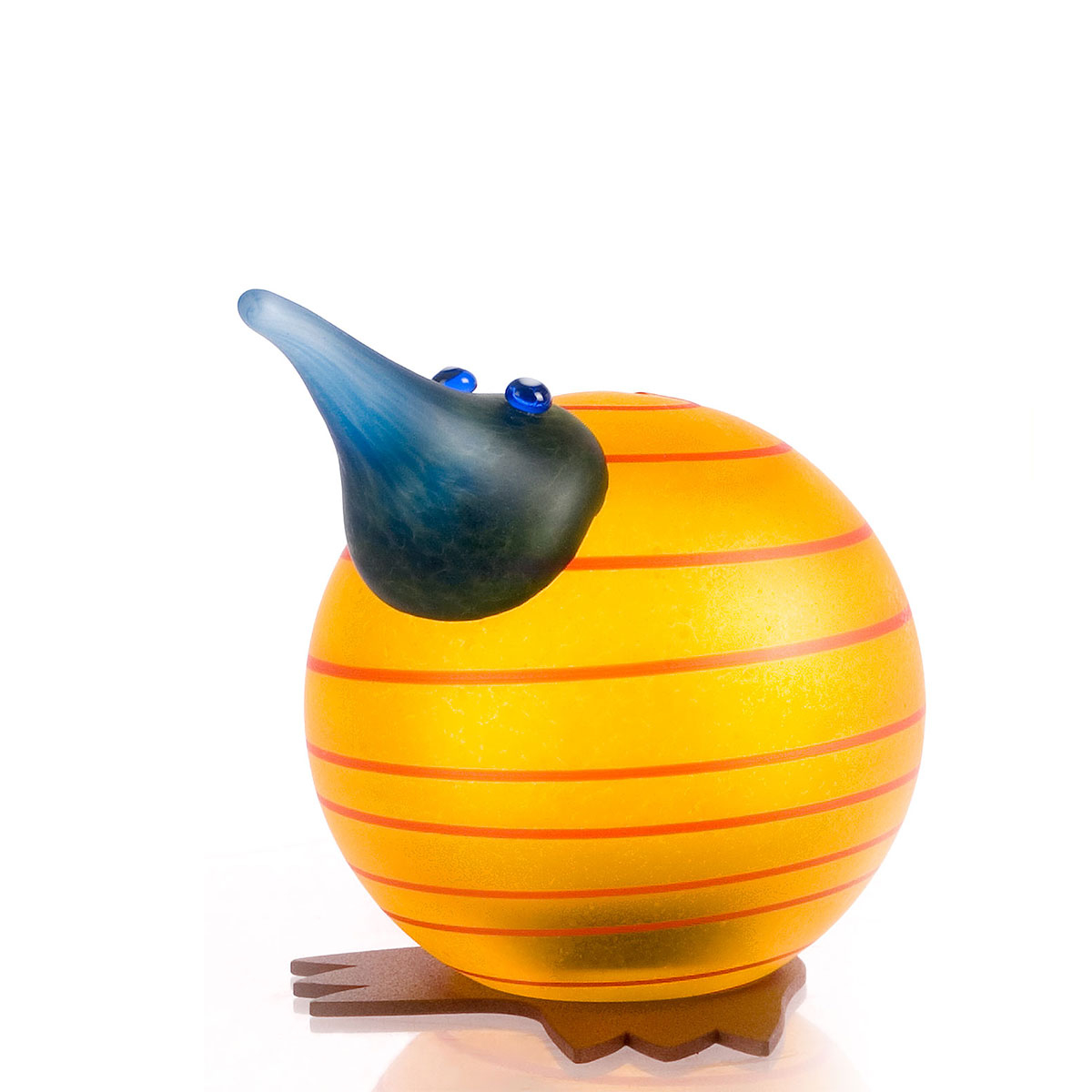 Glaskunst Kiwi Fugl Gul Sjov Og Flot Kunst Til Dekoration Og Glæde Fra Borowski