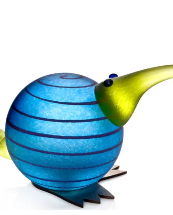 Glaskunst Kiwi Fugl   Lyseblå  Humoristisk Og Smuk Kunst Håndværk Til Pynt Fra Borowski