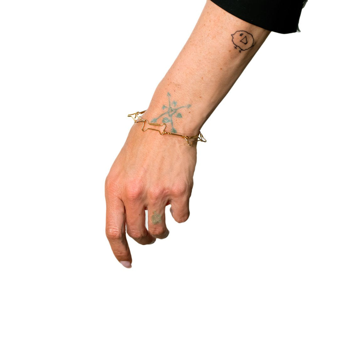 Hunde Kødbens Armbånd Funnybone 18 Karat Forgyldning