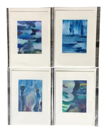 Kunstkort Originale Håndmalede Dobbeltkort    Stk  Farve Blå Røde