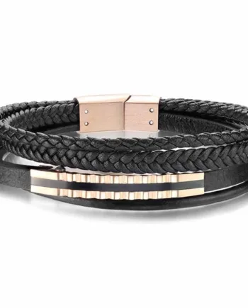 Micro Fiber Læderarmbånd Ip Guldbelagt Rose