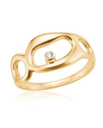 Ring   Guldbelagt Sølv Med Zirkonia 62