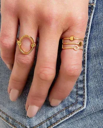 Ring On ædelstål Forgyldt Justerbar Ring
