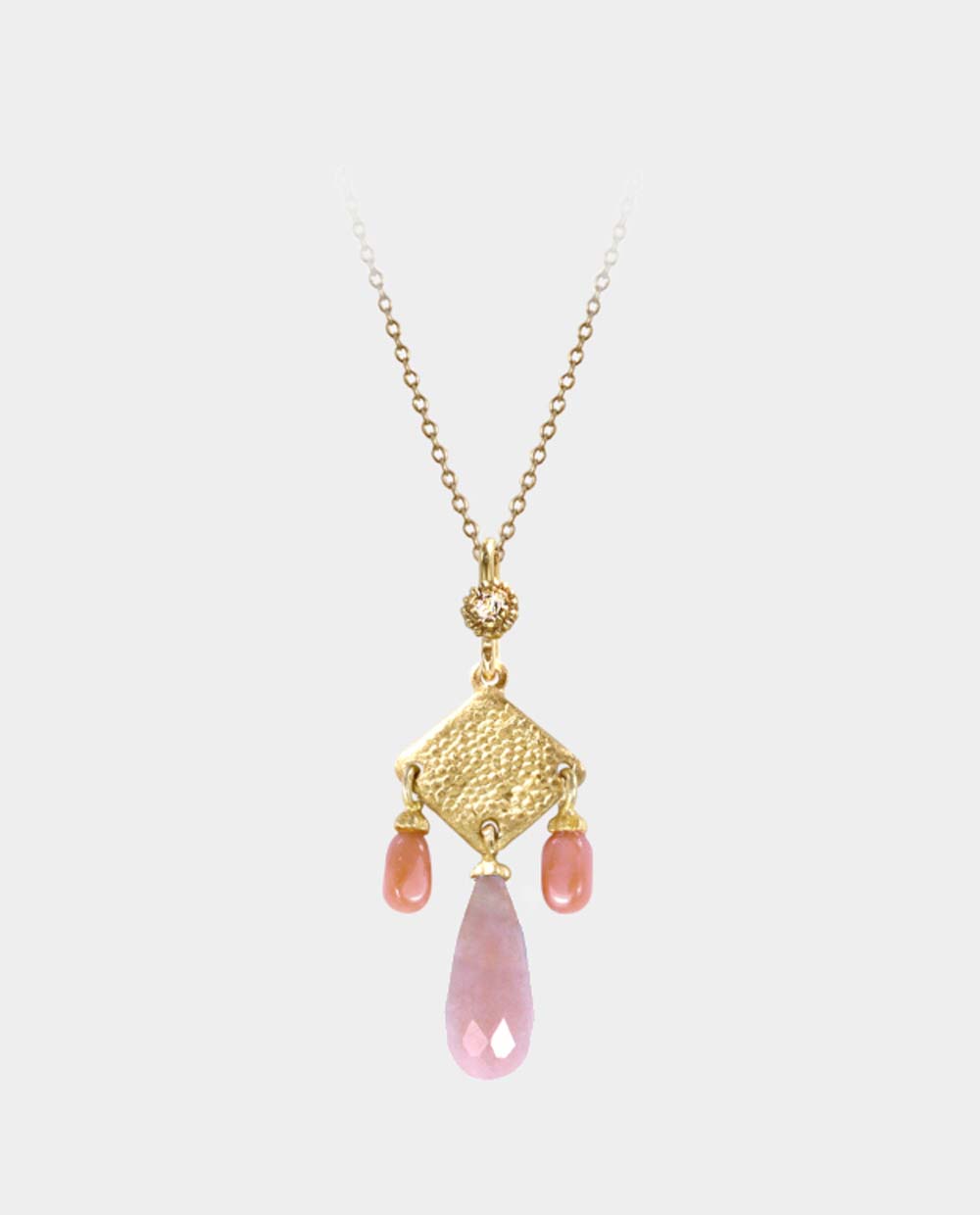 Sacagawea Halskæde Med Koral Og Pink Opal