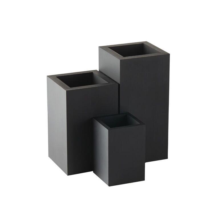 Sej Design Rektangulær Beholder   Sort Gummi Fra 110 - Kr  Vaser    Størrelser  Hurtig Levering  Størrelse 11x11x23 Cm Stor