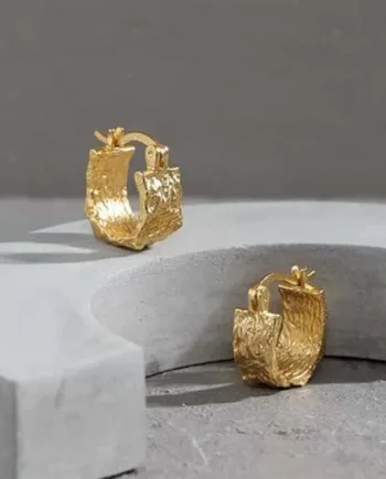 Smuk ørering   Forgyldt Sterling Sølv 14k