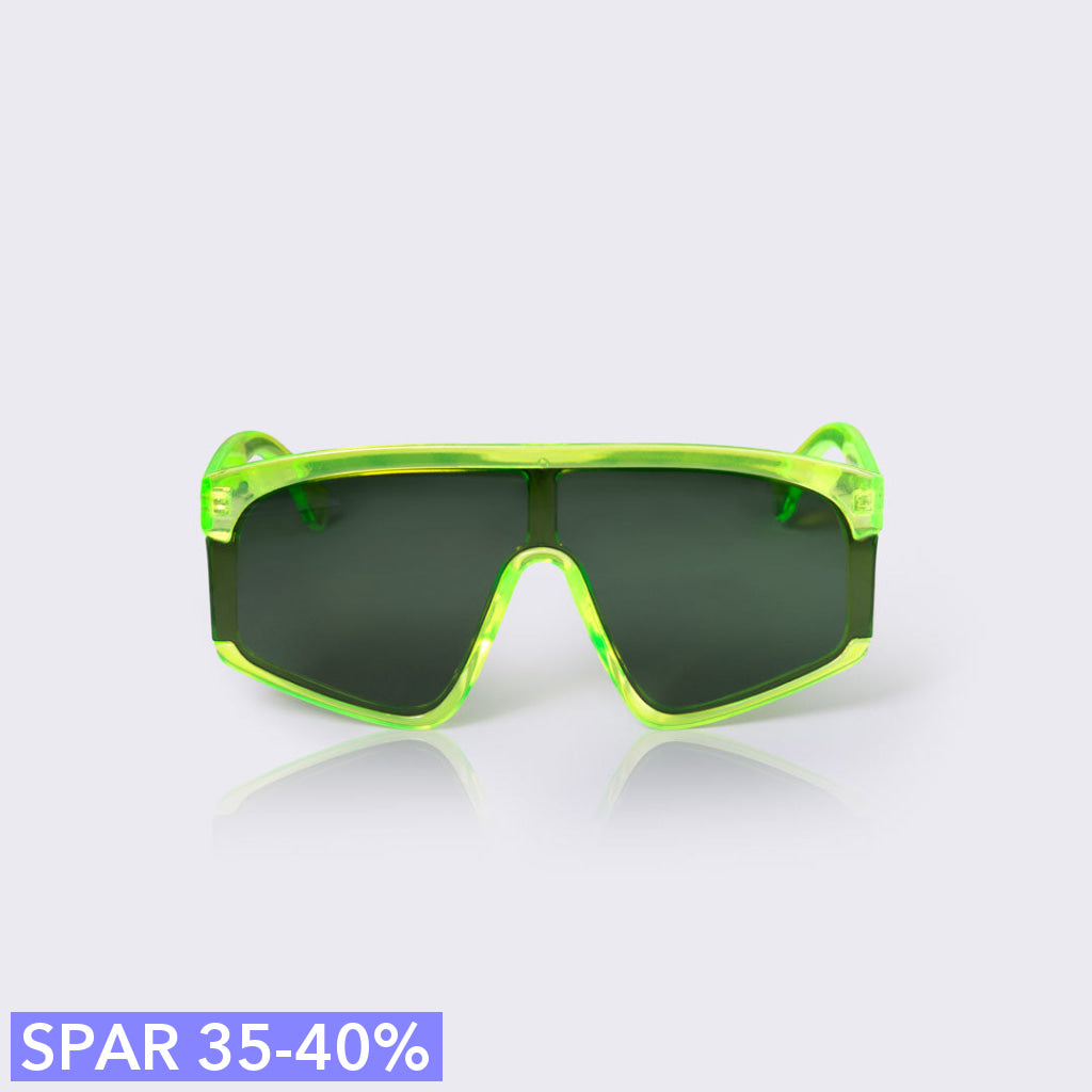 Solbriller  Greenie   Neon Grøn Med Mørkegrønne Brilleglas