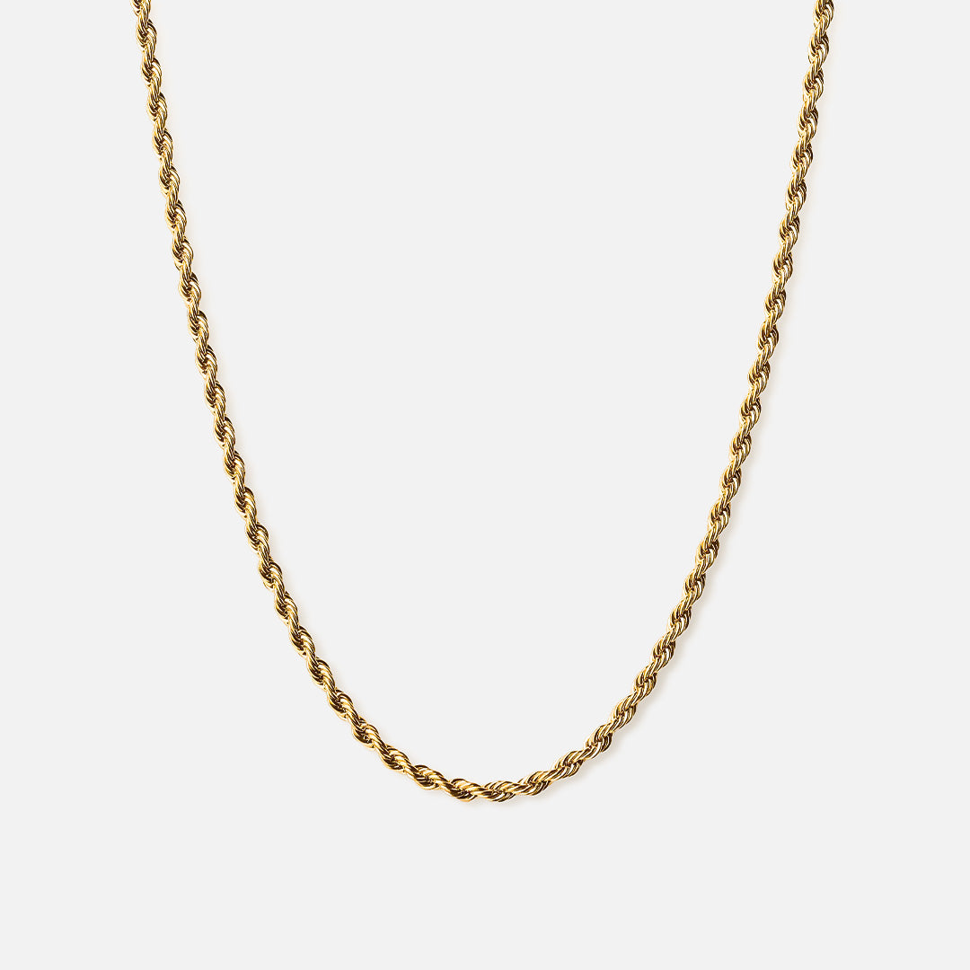 Twisted Rope Halskæde 18k Guldbelagt 2mm