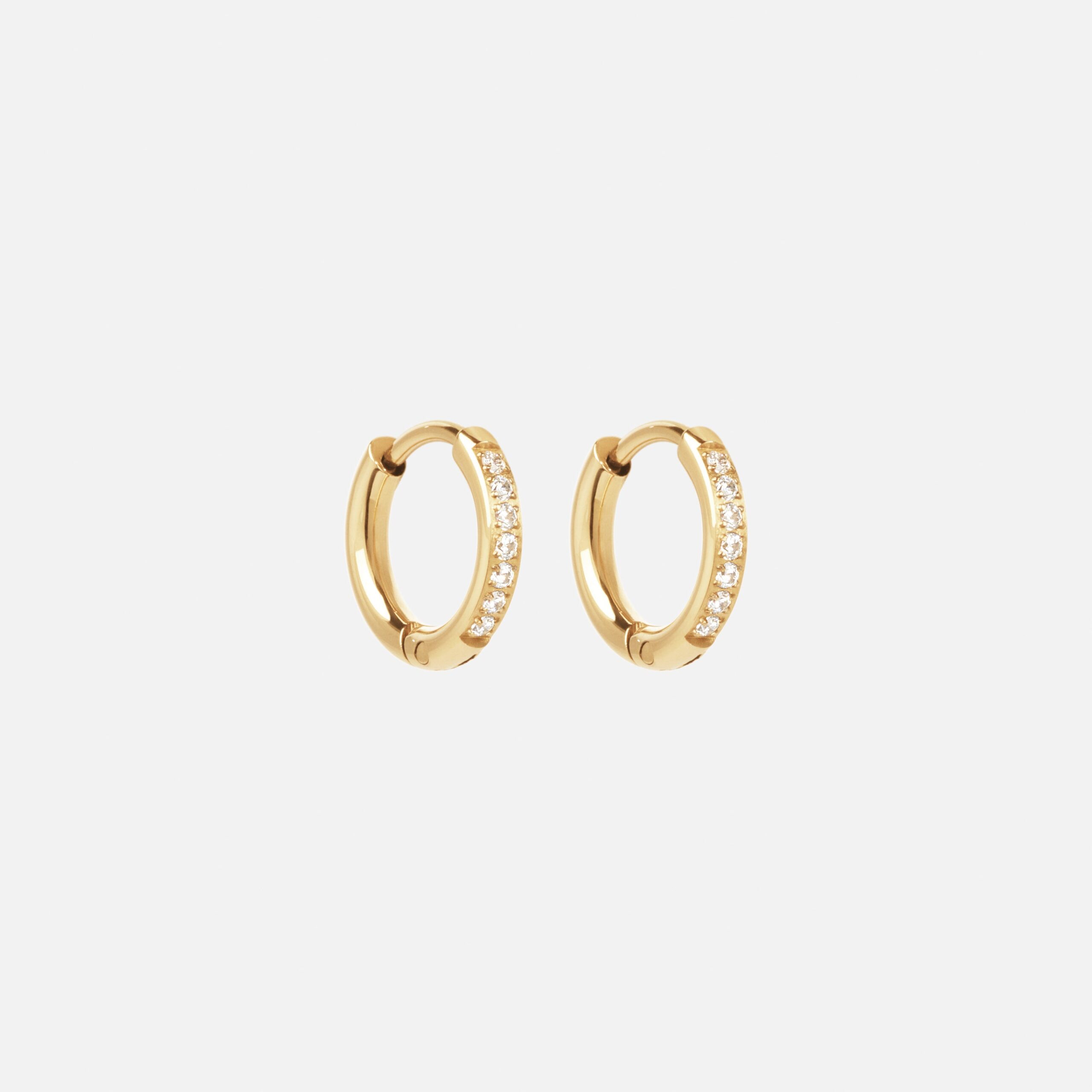 Zircon øreringe 18k Guldbelagt 12mm