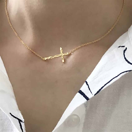 Aell Halssmykke Kors 18k Sterling