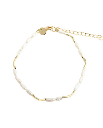 Alura White Bracelet    Golden