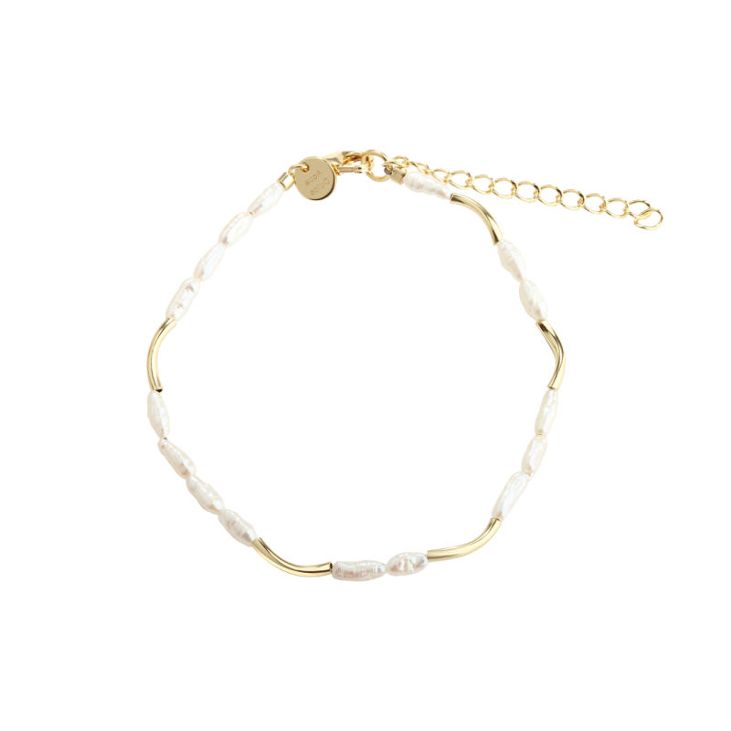 Alura White Bracelet    Golden
