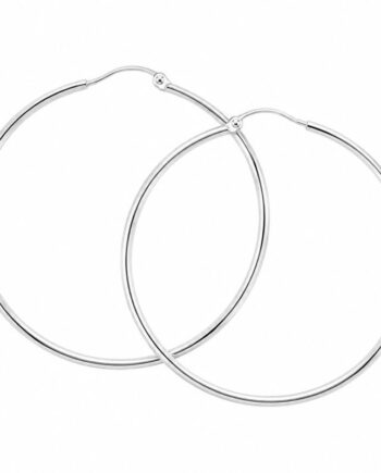 Ana Hoop Large 40 Mm   Silver