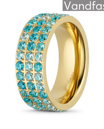 Annebrauner Alliance Blue Mix Ring 18k Guldbelagt 48