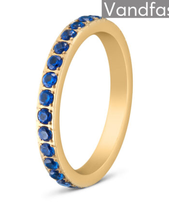 Annebrauner Alliance Deep Blue Ring 18k Guldbelagt 50