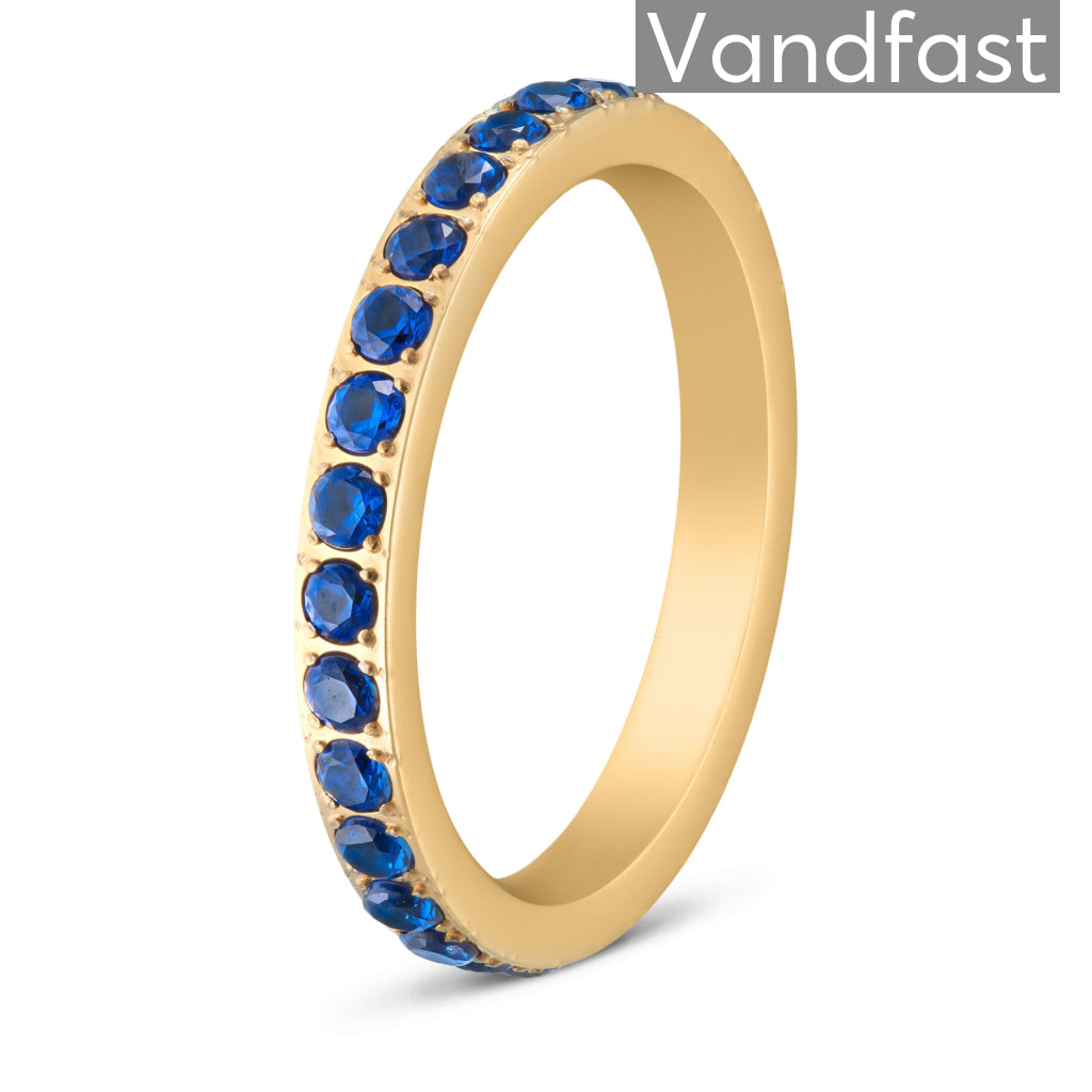 Annebrauner Alliance Deep Blue Ring 18k Guldbelagt 50
