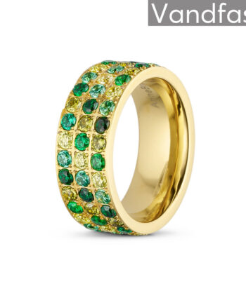 Annebrauner Alliance Green Mix Ring 18k Guldbelagt 48