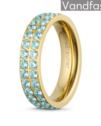 Annebrauner Alliance  -aquamarine Ring 18k Guldbelagt 48