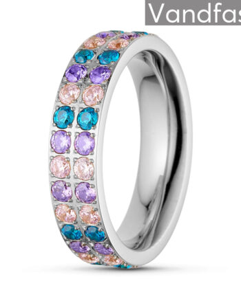 Annebrauner Alliance Pink Blue Topaz Mix Ring 50