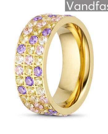Annebrauner Alliance Purple Yellow Mix Ring 18k Guldbelagt 48