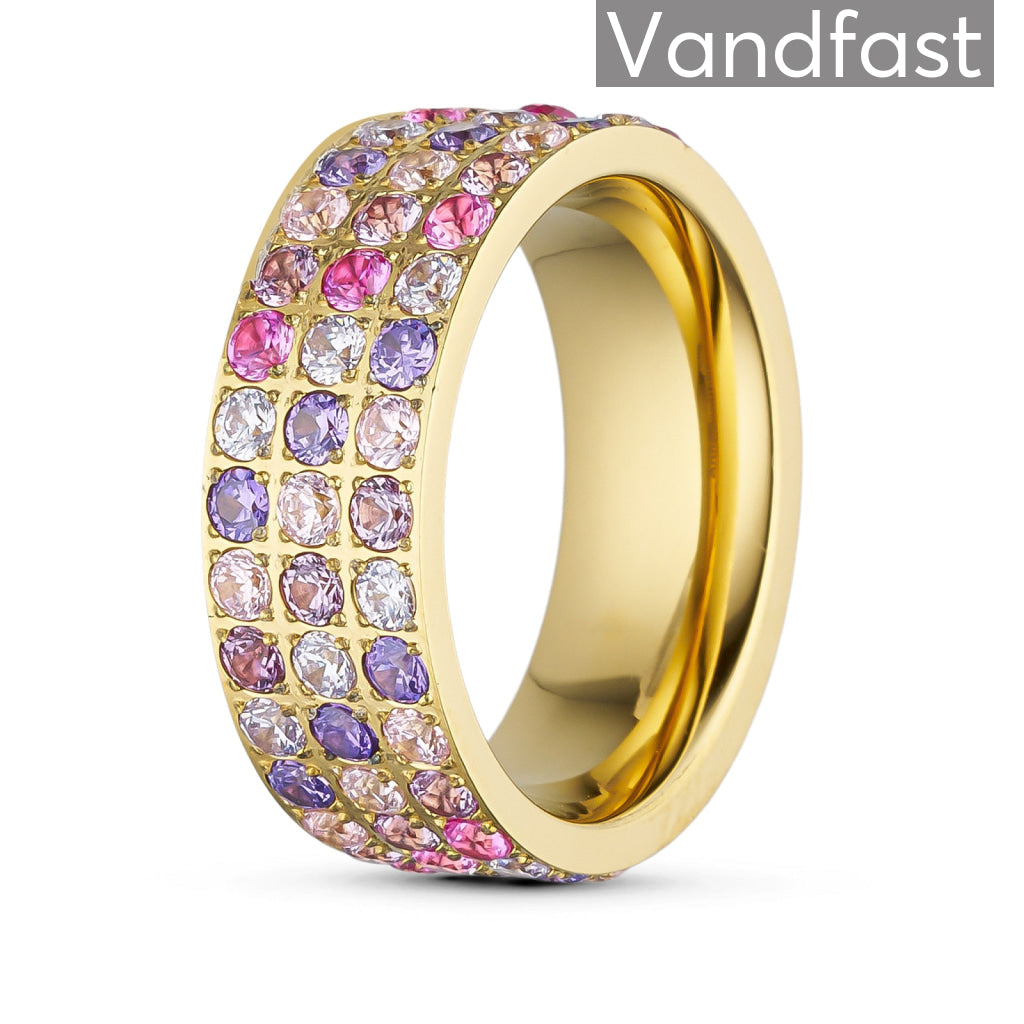 Annebrauner Alliance Rose Violet Mix Ring 18k Guldbelagt 48