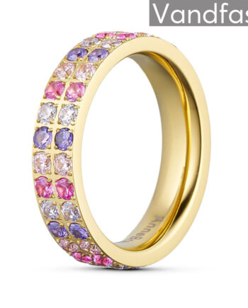 Annebrauner Alliance Rose Violet Mix Ring 18k Guldbelagt 48