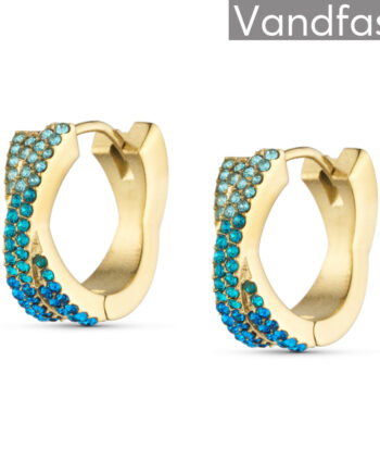 Annebrauner Alma Zirconia Blue Mix Big øreringe 18k Guldbelagt