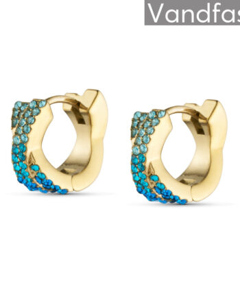 Annebrauner Alma Zirconia Blue Mix Small øreringe 18k Guldbelagt