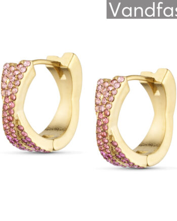 Annebrauner Alma Zirconia Pink Mix Big øreringe 18k Guldbelagt
