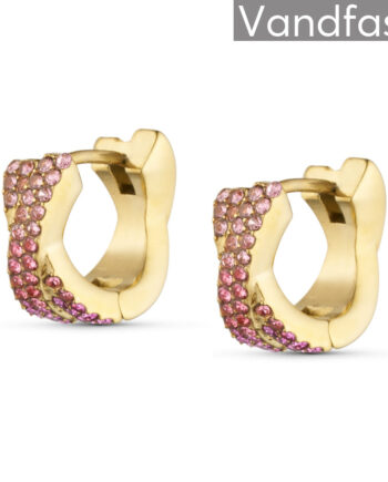 Annebrauner Alma Zirconia Pink Mix Small øreringe 18k Guldbelagt