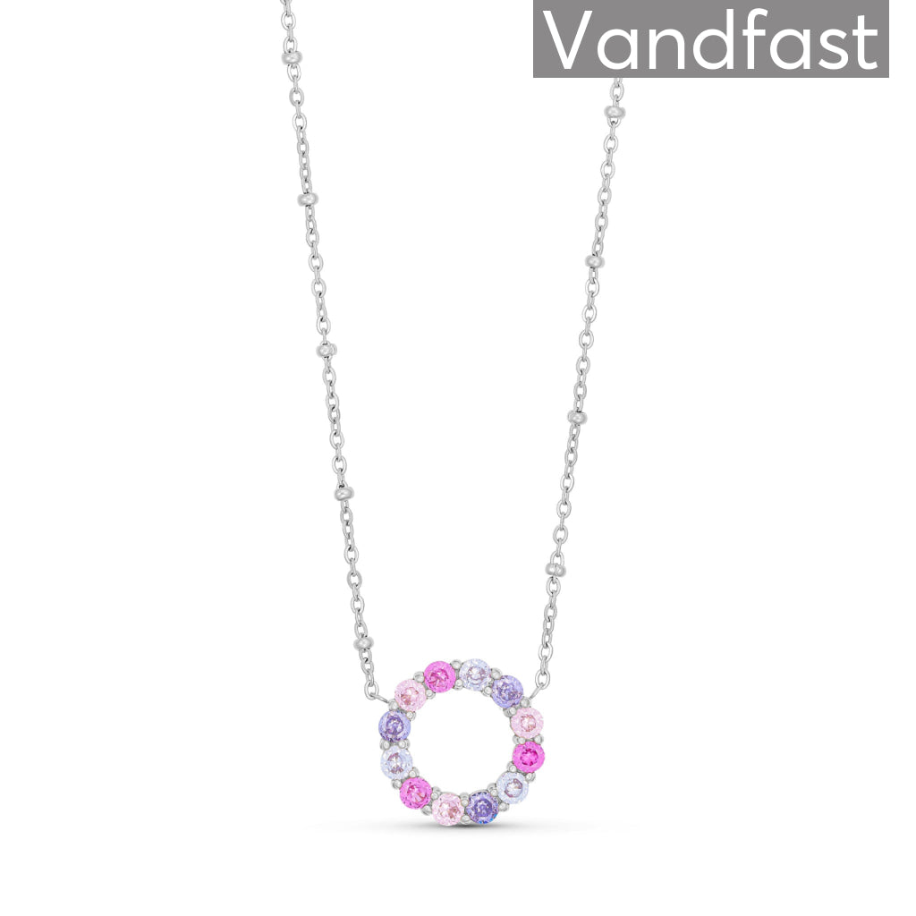 Annebrauner Big Rose Violet Mix Circle Halskæde