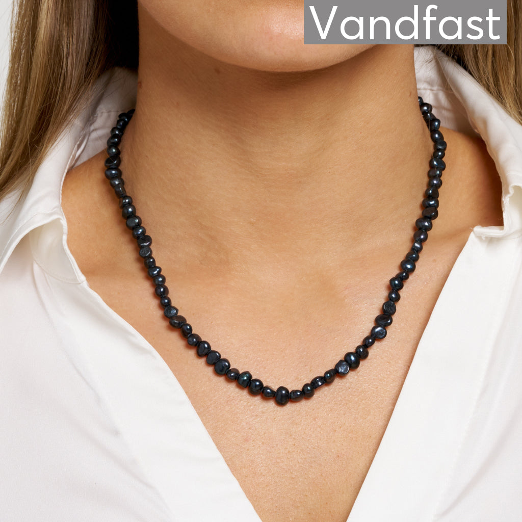 Annebrauner Black Pearl Halskæde 18k Guldbelagt