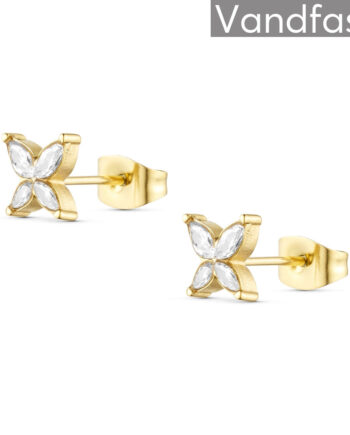 Annebrauner Butterfly Zirconia ørestikker 18k Guldbelagt
